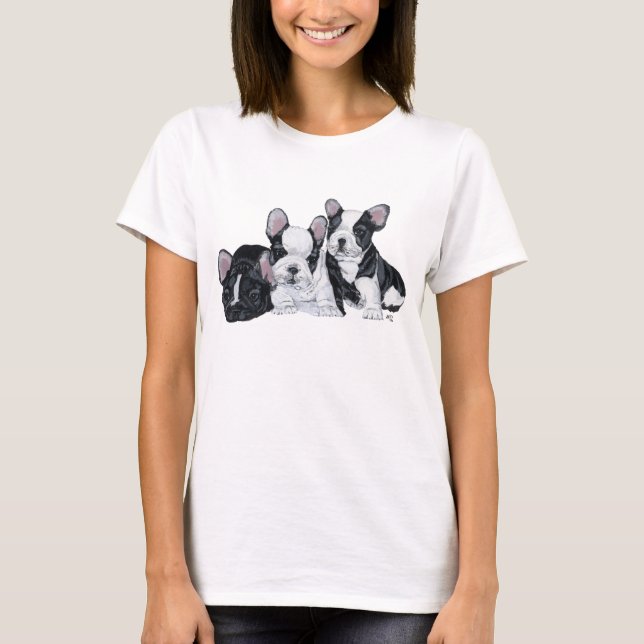 Franska Bulldog Puppies Tee (Framsida)