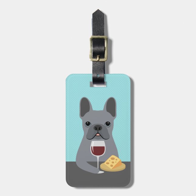 Franska Bulldog-resväskemärken Bagagebricka (Vertikal Framsida)
