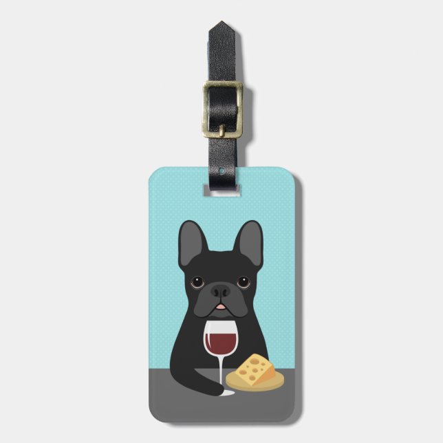 Franska Bulldog-resväskemärken Bagagebricka (Vertikal Framsida)