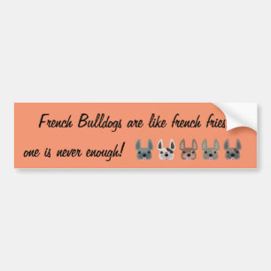 Franska bulldoggar är lika franska småfiskar, bildekal