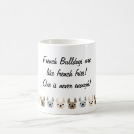 Franska bulldoggar är lika franska småfiskar! kaffemugg