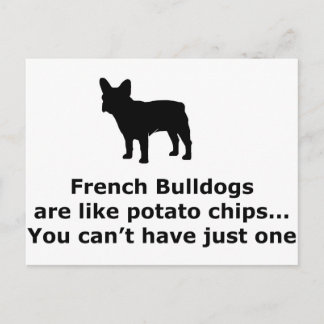 Franska Bulldoggar är som Potatischips Vykort