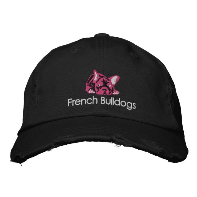 Franska Bulldoggar Broderad Keps (Framsida)