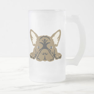 Franska Bulldoggar Frostat Ölglas