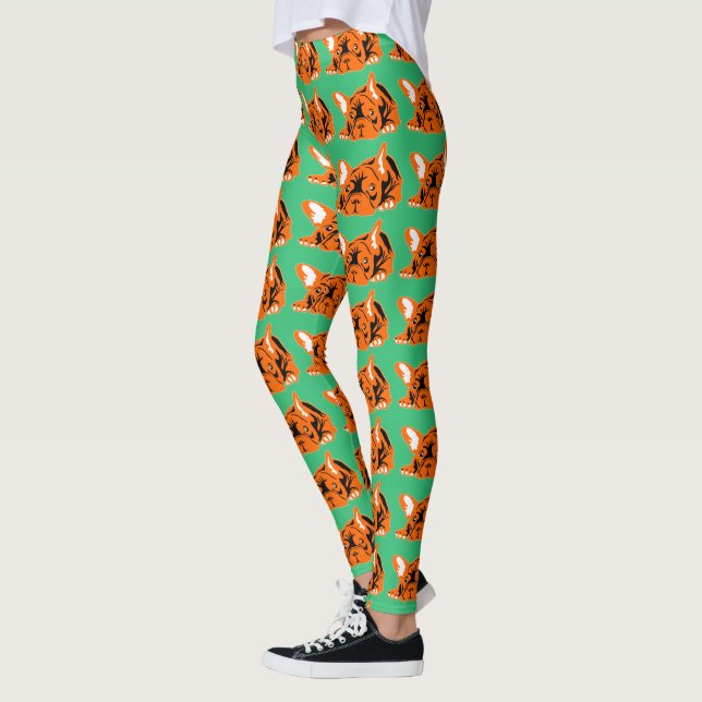 Franska Bulldoggar Leggings (Vänster)