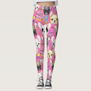 Franska bulldoggar och regnbågefranskMacaron kako Leggings