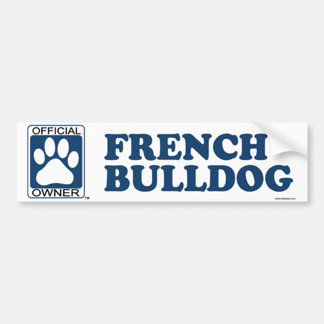 Franska bulldoggblått bildekal (Framsidan)