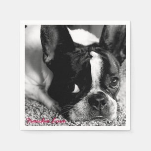 Franska bulldoggcoctailservetter pappersservett