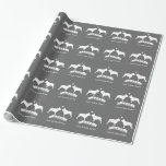 Franska bulldoggSilhouettes kopplar ihop med text Presentpapper<br><div class="desc">Bröllop- och möhippagåvasjal för Frenchie älskare</div>