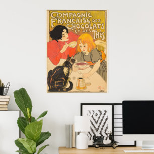 Franska choklad- och teföretaget, Art Nouveau Poster