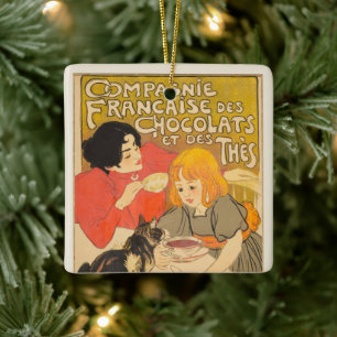 Franska choklad- och tekompaniet, Art Nouveau Julgransprydnad Keramik