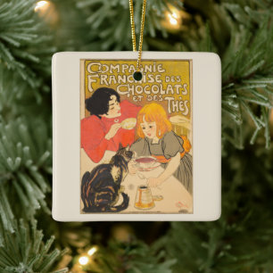Franska choklad- och tekompaniet, Art Nouveau Julgransprydnad Keramik