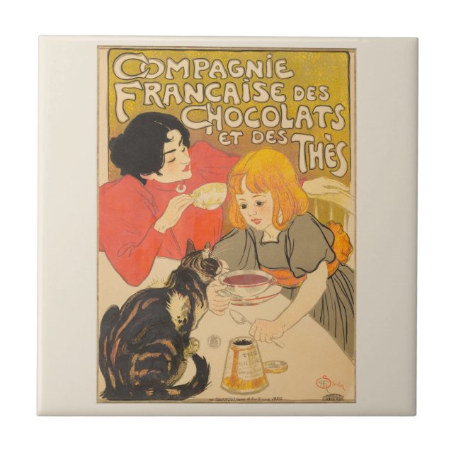 Franska choklad- och tekompaniet, Art Nouveau Kakelplatta (Framsidan)