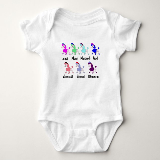 Franska dagar av veckan t shirt (Framsida)