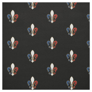 Franska flaggafärger Fleur de Lis Tyg