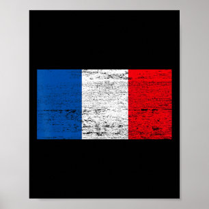 Franska flaggan Frankrikes flagga Vive la France Poster