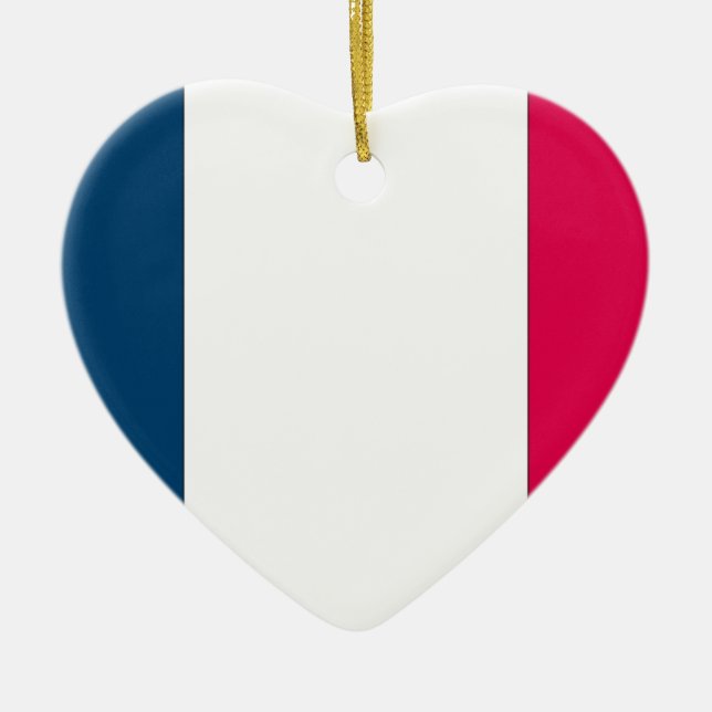 Franska flaggan julgransprydnad keramik (Framsidan)