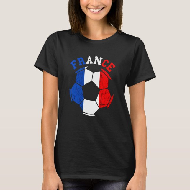 Franska fotbollslag fotboll franska rötter franska t shirt (Framsida)
