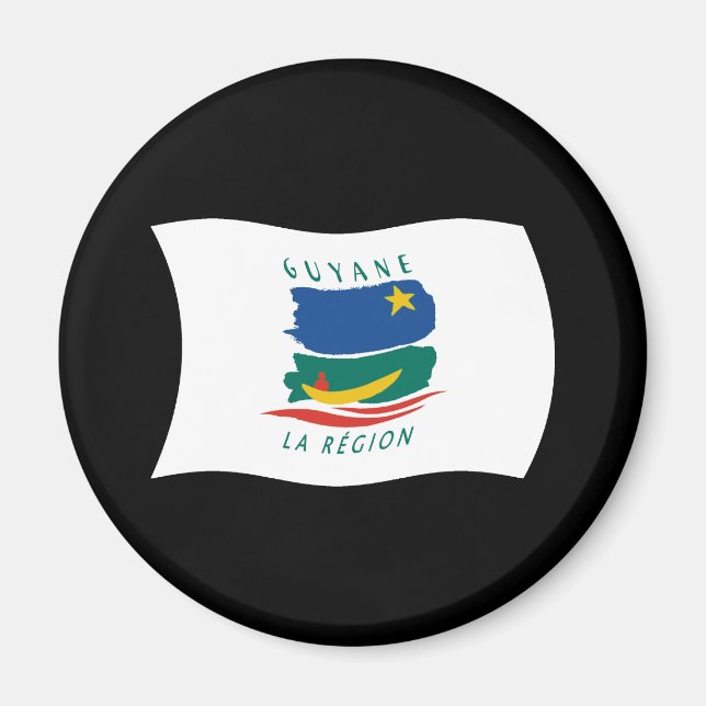 Franska Guyana Flagga Magnet (Framsidan)