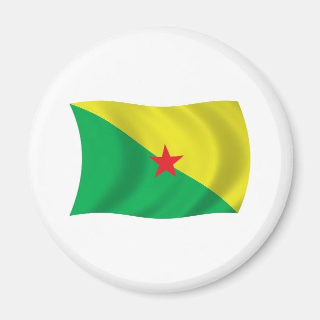 Franska Guyana Flagga Magnet (Framsidan)