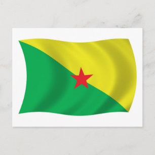 Franska Guyana Flagga Postkort Vykort