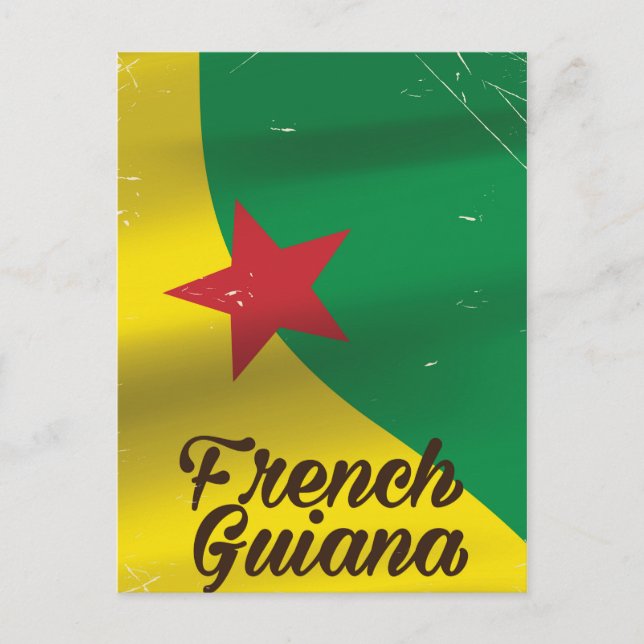 Franska Guyana flagga reseraffisch Vykort (Framsida)