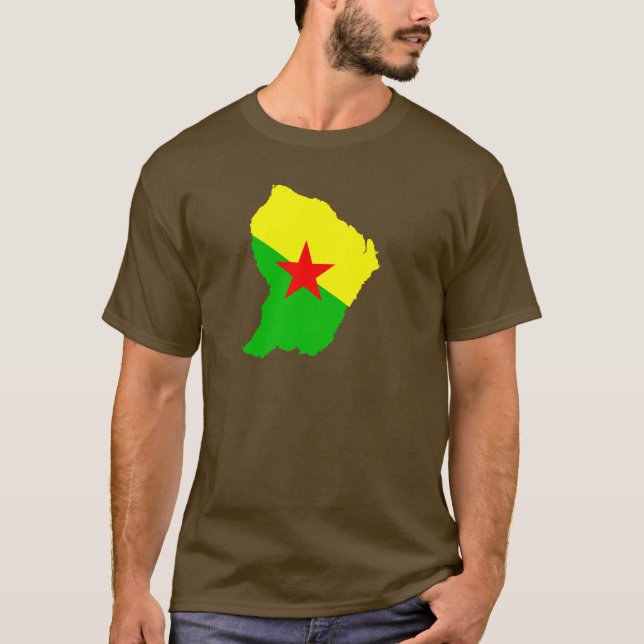 Franska Guyana flaggakarta Tee (Framsida)