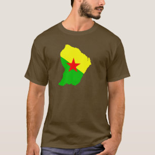 Franska Guyana flaggakarta Tee Shirt