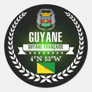 Franska Guyana Runt Klistermärke
