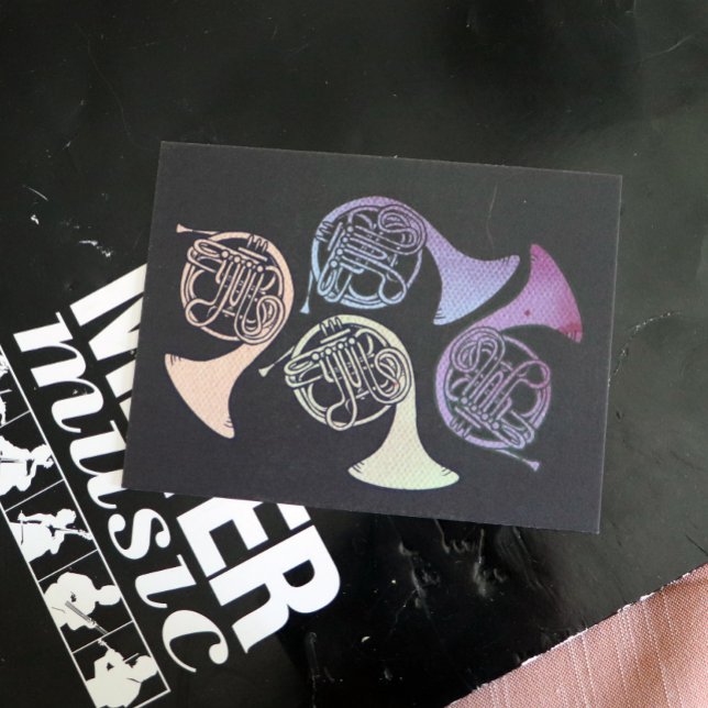 Franska horn Konst söta franska horn designs Vykort (Skapare uppladdad)