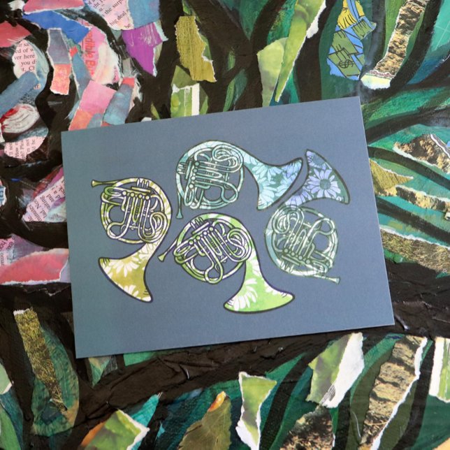 Franska horn Tusenskönor Band Klasslärare          Vykort (Skapare uppladdad)