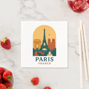 Franska katedralservetter - Vintage Paris-design  Pappersservett