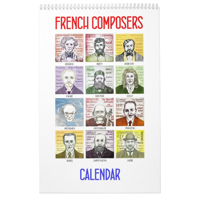 Franska kompositörer - väggkalender kalender (Omslag)