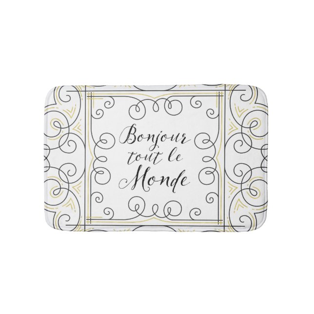 Franska lärare för hejer alla - hälsning! badrumsmatta (Framsidan)