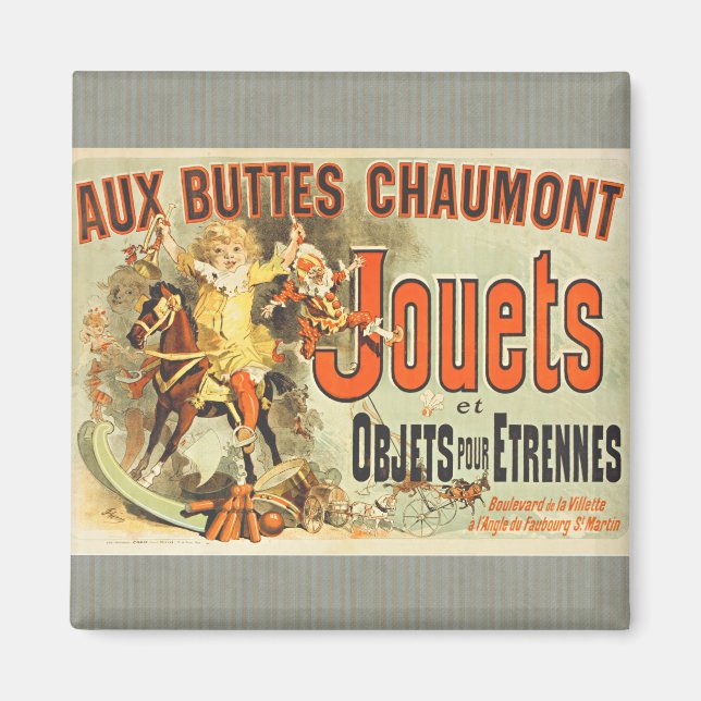Franska Leksaks Joets Vänner Vintage Affisch Magnet (Framsidan)