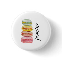 Franska Macarons Akvarell Handmålad
