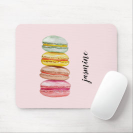 Franska Macarons Akvarell Handmålad Musmatta
