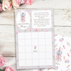 Franska macarons baby shower 'Presentbingo' spel