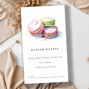 Franska Macarons Bageri Blöja Lotteri Baby Shower Tilläggskort