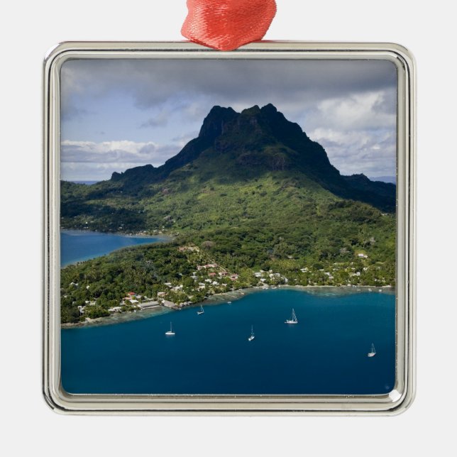 Franska Polynesien, Bora Bora. Flygbild av Julgransprydnad Metall (Framsidan)