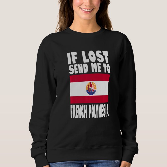 Franska Polynesien Flagga Design  Om jag försvinne T Shirt (Framsida)