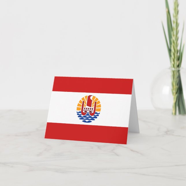 Franska Polynesien Flagga Noteskort Kort (Framsida)