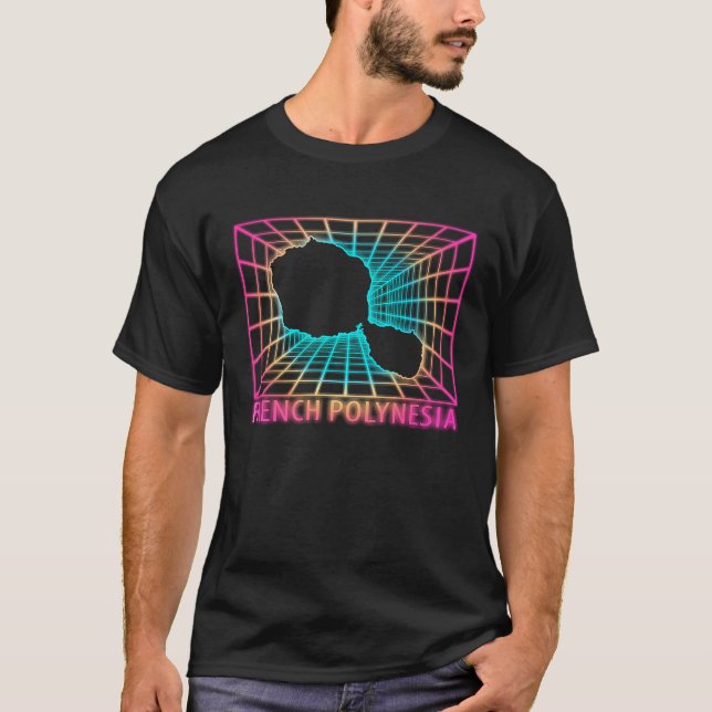 Franska Polynesien Karta Franska Polynesiska T Shirt (Framsida)