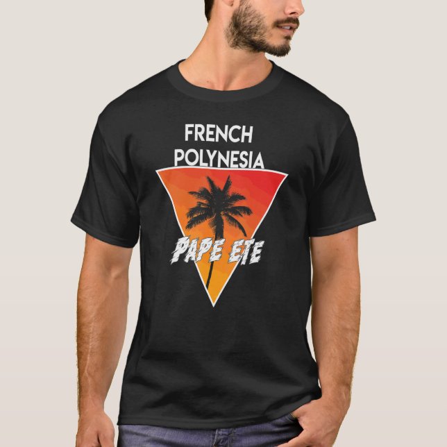 Franska Polynesien Med Soliga Färger T Shirt (Framsida)