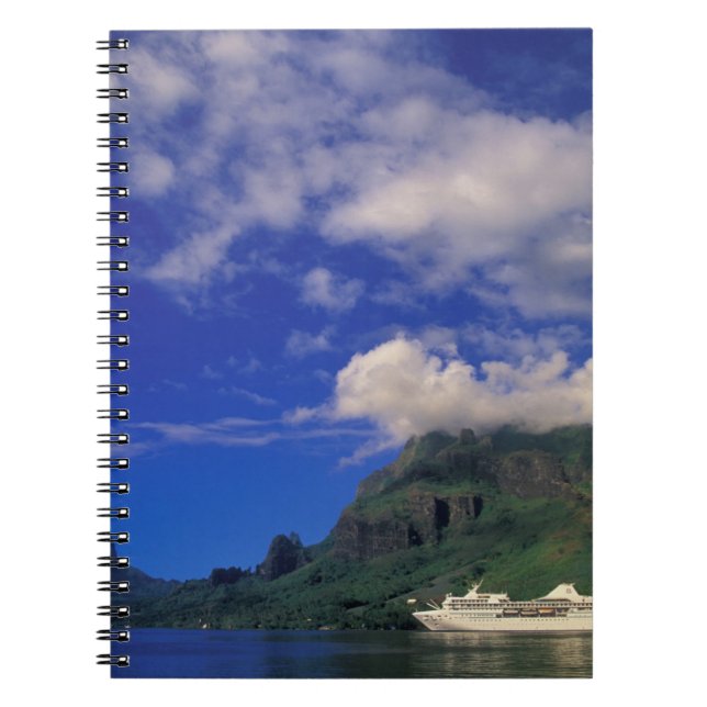 Franska Polynesien, Moorea. Cooks Bay. Kryssningsf Anteckningsbok Med Spiral (Framsidan)