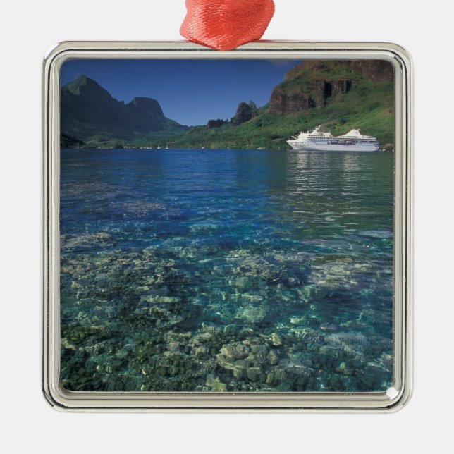 Franska Polynesien, Moorea. Cooks Bay. Kryssningsf Julgransprydnad Metall (Framsidan)