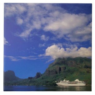Franska Polynesien, Moorea. Cooks Bay. Kryssningsf Kakelplatta