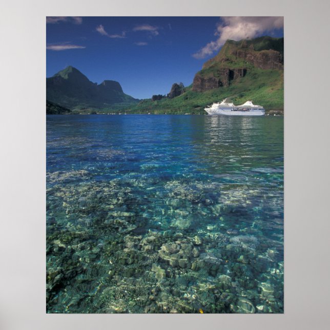 Franska Polynesien, Moorea. Cooks Bay. Kryssningsf Poster (Framsidan)