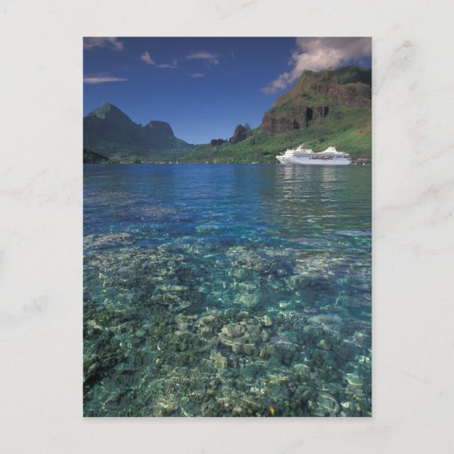 Franska Polynesien, Moorea. Cooks Bay. Kryssningsf Vykort (Framsida)