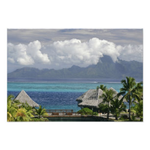 Franska Polynesien, Moorea. En vy av ön Fototryck